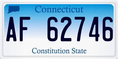 CT license plate AF62746