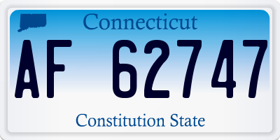 CT license plate AF62747