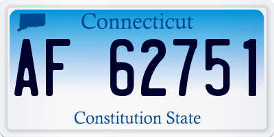 CT license plate AF62751