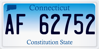 CT license plate AF62752
