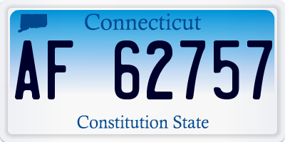 CT license plate AF62757