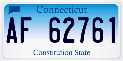 CT license plate AF62761