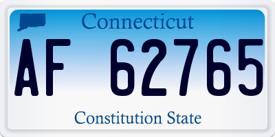 CT license plate AF62765