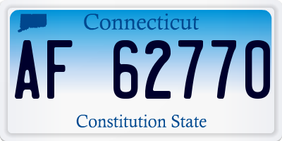 CT license plate AF62770
