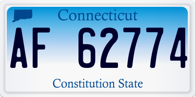 CT license plate AF62774