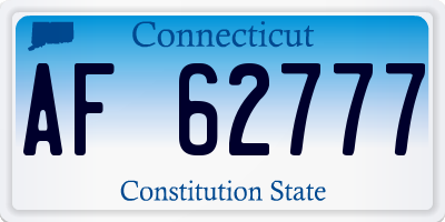 CT license plate AF62777