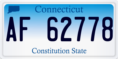 CT license plate AF62778