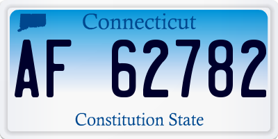 CT license plate AF62782