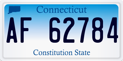 CT license plate AF62784