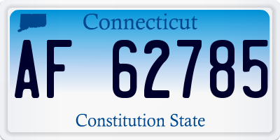 CT license plate AF62785