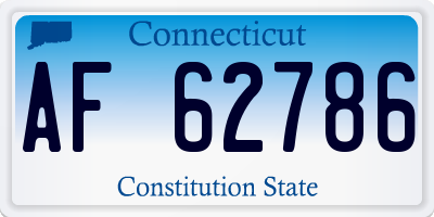 CT license plate AF62786