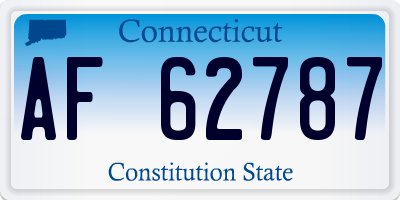 CT license plate AF62787