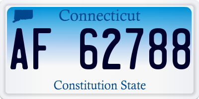 CT license plate AF62788