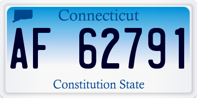 CT license plate AF62791