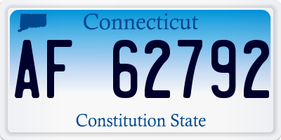 CT license plate AF62792