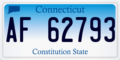 CT license plate AF62793