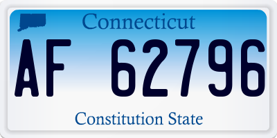 CT license plate AF62796