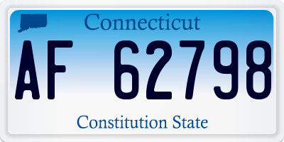 CT license plate AF62798