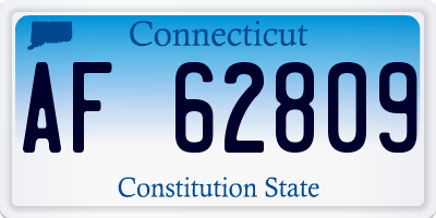 CT license plate AF62809