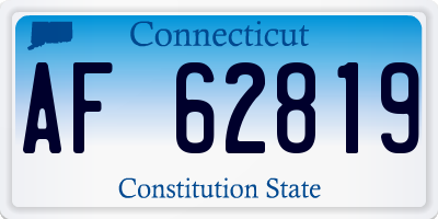 CT license plate AF62819