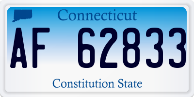 CT license plate AF62833