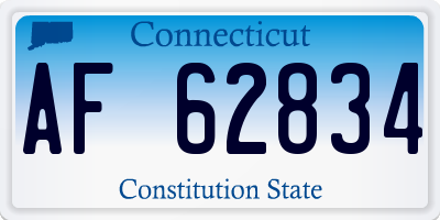 CT license plate AF62834