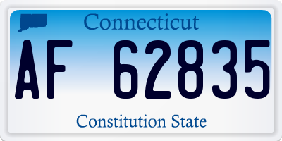 CT license plate AF62835