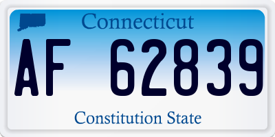 CT license plate AF62839