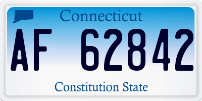 CT license plate AF62842