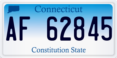 CT license plate AF62845