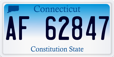 CT license plate AF62847
