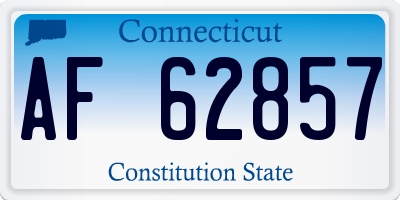 CT license plate AF62857