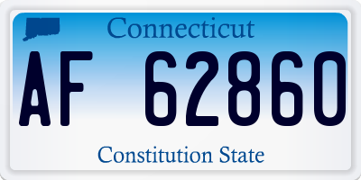CT license plate AF62860