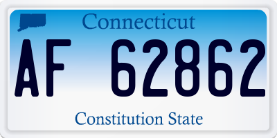 CT license plate AF62862