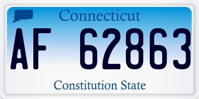CT license plate AF62863
