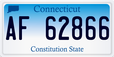 CT license plate AF62866