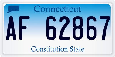 CT license plate AF62867