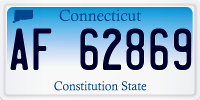 CT license plate AF62869
