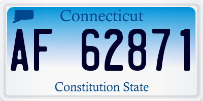 CT license plate AF62871