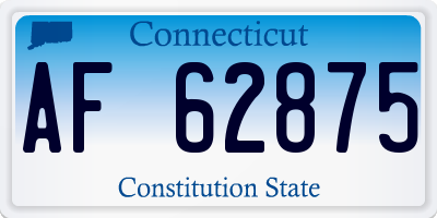 CT license plate AF62875