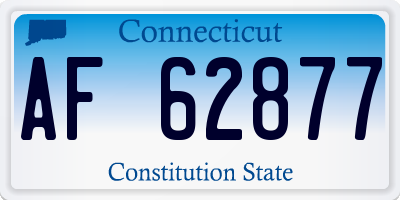CT license plate AF62877