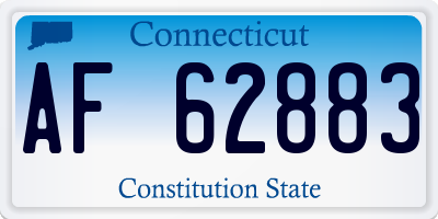 CT license plate AF62883