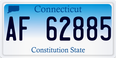 CT license plate AF62885