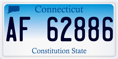 CT license plate AF62886