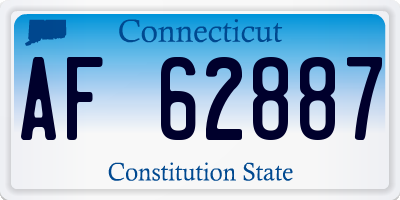 CT license plate AF62887
