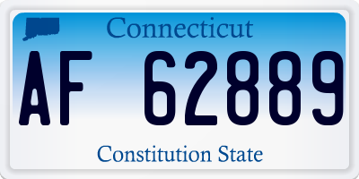 CT license plate AF62889