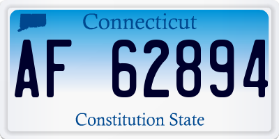 CT license plate AF62894