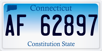CT license plate AF62897