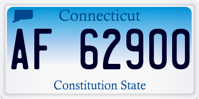 CT license plate AF62900