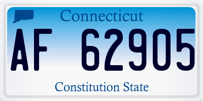 CT license plate AF62905